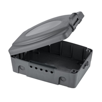 Arlec 5 Outlet Polypropylene Weatherproof Electrical Enclosure Lockable Box Black