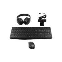 NIVO 4 In 1 Home Office Bundle Wireless Keyboard Mouse HD Webcam Headphones Set