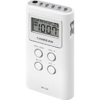 SANGEAN White FM AM Radio Pocket Size With Earphones Pll Synthesized 