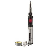 Pro Gas Soldering Tool Kit with 3 interchangeable metal tips&cleaning sponge with deflector and  cap