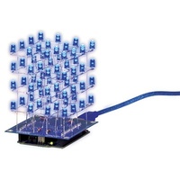 Maycar Build Blue Programmable 64 LED Cube 4 x 4 x 4 Learn to Solder Kit