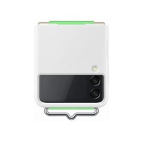 Samsung Flip 3 - Silicone Cover w/Strap - White