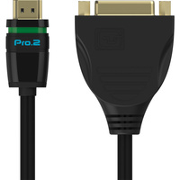 Pro.2 Easylock HDMI Plug to DVI Socket Locking Cable 0.5m Black 