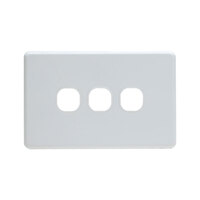 AVOL Grid Plate 3 Gang - White