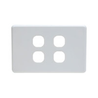 AVOL Grid Plate 4 Gang - White