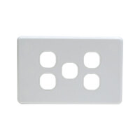 AVOL Grid Plate 5 Gang - White