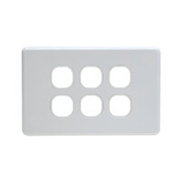 AVOL Grid Plate 6 Gang - White