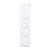 AVOL Architrave 3 Gang Light Switch | White
