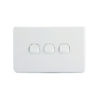 AVOL 3 Gang Light Switch 10A | White | Horizontal
