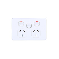 AVOL Power Point 2 Gang Double Pole | 1 Extra Switch | 250VAC 10A | White | Hori