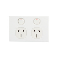 AVOL Power Point 2 Gang Double Pole | Left 10A, Right 15A | 250VAC | White | Hor