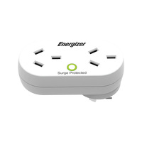 ENERGIZER 2 Port Outlet Surge Protection LED Indicator Powerboard