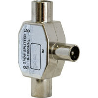 2 Way Pal TV Antenna 75-ohm Coaxial Metal Casing Indoor Splitter 
