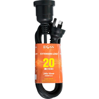 Doss EXL20MB Power Extension Lead suitable for Home and Office use 20m Black 
