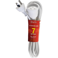 7M POWER EXTENSION LEAD White