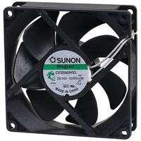 SUNON 240VAC Maglev Vapo-Bearing Cooling Fan with Thermoplastic Frame 4.2W Black