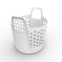 Ezy Storage 37L Flexi Laundry Basket - White BPA free and UV resistant