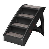 iPet Dog Ramp Steps For Bed Sofa Car Pet Stairs Ladder Portable Foldable Black