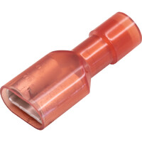 CABAC Insulated Terminal Lug suit Wire Range 0.5-1mm Tab Width 6.4mm Red 50Pk