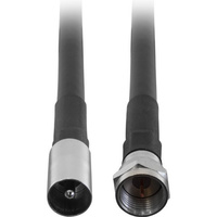 Pro.2 RG59QUAD Pal Plug to F Type Plug TV Fly Lead 0.5m Black
