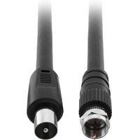 Pro.2 RG59QUAD Pal Plug to F Type Plug TV Fly Lead 1m Black