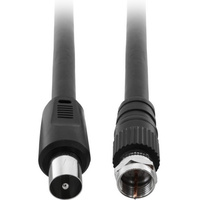 Pro.2 RG59QUAD Pal Plug to F Type Plug TV Fly Lead 2m Black