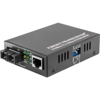 100m Fibre Media Converter 10-100m SM Dual Fibre SC 20Km Supports LinkFault Pass