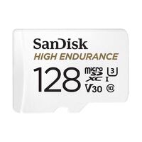 SanDisk High Endurance microSDXC Card, SQQNR 128G, UHS I, C10, U3, V30, 100MB/s R, 40MB/s W, SD adaptor, 2Y