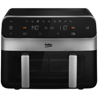 Beko 9.5L Capacity Dual Basket Digital Air Fryer with Smart Finish FRL6488