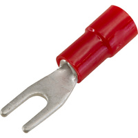 Cabac Forked Spade Terminal Red 100PK Wire Range 0.5-1mm Squar