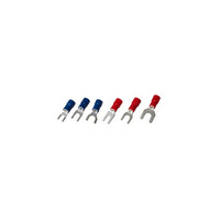 CABAC Forked Spade Terminal 4mm Blue suit Wire Range 1-2.5mm 100Pk