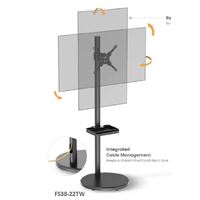 Brateck Mobile Spring assisted Display Floor Stand Fit Most 17'-35' Monitor Up to 10kg per screen VESA 75x75/100x100(NEW) Black colour (LS)