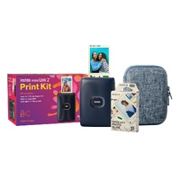 Fujifilm Instax Mini Link 2 Smartphone Printer Bundle (Space Blue)