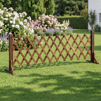 Gardeon Garden Fences Expandable Wooden Trellis Fence Plant Frame Brown