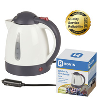 Rovin 150W Auto Shut off & Boil Dry Protector Water Level Window Kettle 1L White