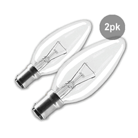 Sansai GL-AB1525 B15 25W Small Bayonet Global Warm White Candle Light 2 Pack