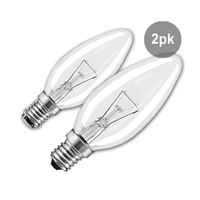 Sansai GL-AE1425 B14 25W Small Bayonet Global Warm White Candle Light 2 Pack