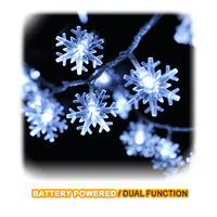 Sansai Battery Powered 50 LED Coolwhite Snowflake Decorative String Lights 7.5m
