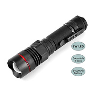 Sansai GL-H483C Tactical Grade Rechargeable Water Resistant 5W LED Torch Black
