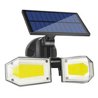 Sansai IP65 Rated Solar Power Dual Head 78COB LED 400Lumens Sensor Flood Light 