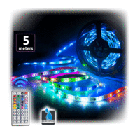 Sansai RGB LED Strip Light 5m with 44Key IR Remote Inc 24V 4.8A Power Supply