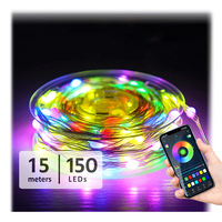 Sansai USB Powered Bluetooth App & Remote Control RGB LED Fairy String Light 15m