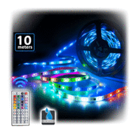 Sansai RGB LED Strip Light 10m with 44Key IR Remote Inc 24V 4.8A Power Supply