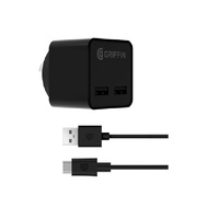 Griffin PowerBlock Dual Port with USB-C Cable