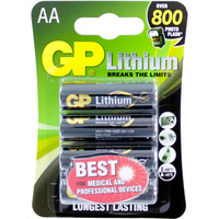 GP Lithium FR6 1.5V AA Batteries 4Pk