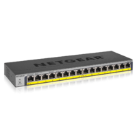 Netgear 16-Port PoE/PoE+ Gigabit Ethernet Unmanaged Switch Rack or Wall Mount