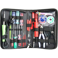 25 Piec Handy Zip Case Electronic Tool Wallet Repair Kit Screwdrivers Cutters 