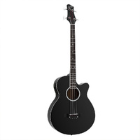 Alpha 43" Acoustic Bass Guitar Black 4-Band EQ