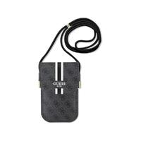 Guess 4G Printed Stripes Phone Bag w/Cord Strap - Black