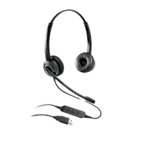 Grandstream GUV3000 Dual Ear USB Headset, Noise Canceling Microphone, HD Audio, 2m USB Cable, Suits Teams, Zoom, 3CX, Inline Controls